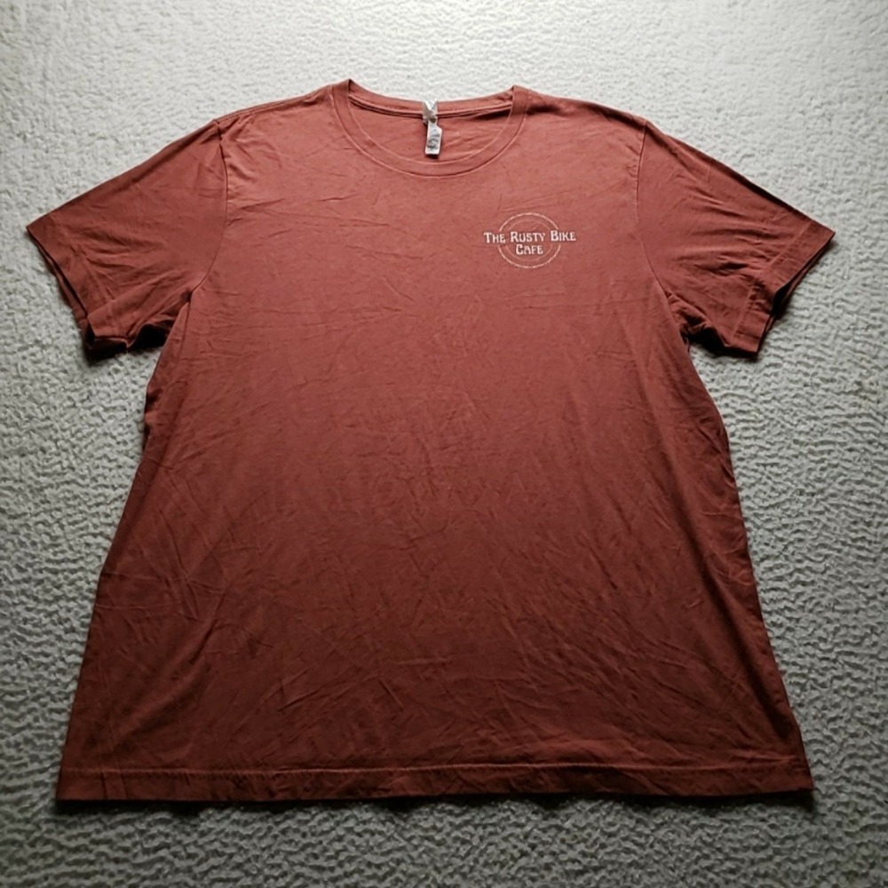 Bella + Canvas Shirt Mens 2XL Brown Rusty Bike Cafe 10 Years Graphic Tee